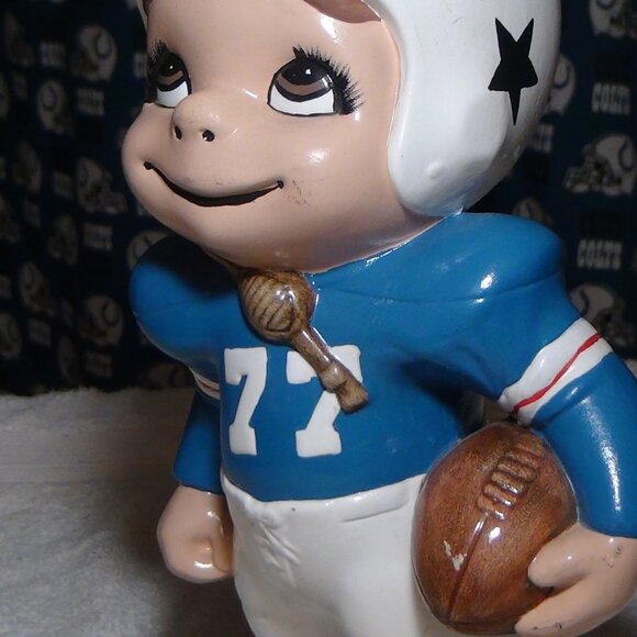 NFL Vintage 70's Dallas Cowboys Ceramic Figure 11" In-graved, Atlantic Mold 1/73 - Picture 1 of 16